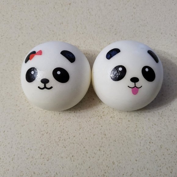 Mini Panda Kuma Bear steam bun squishy toy cell phone strap - Picture 1 of 1